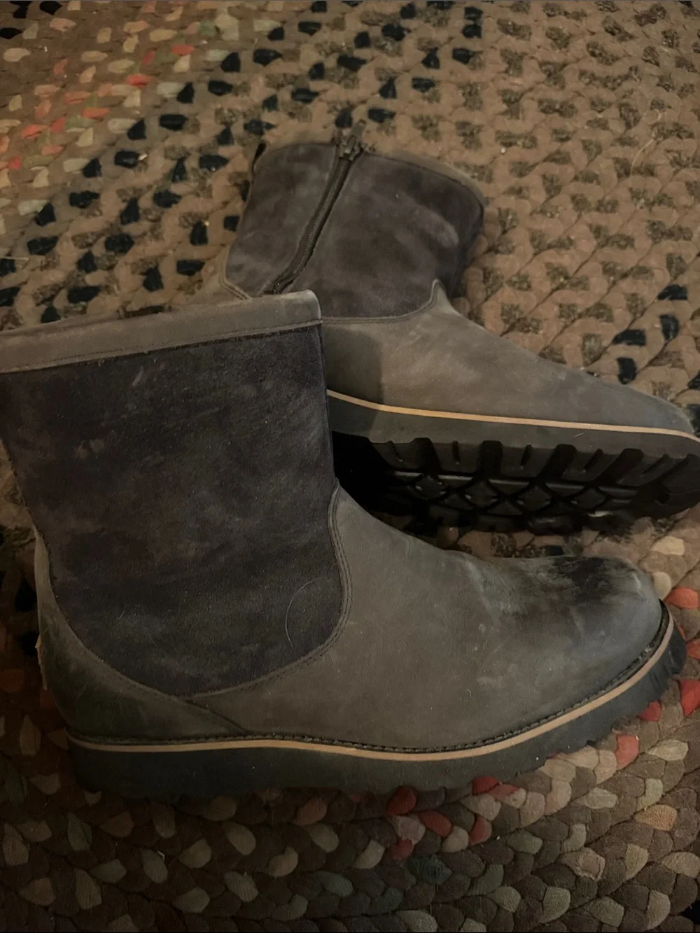 UGG Men's Brown Suede Shearling Ankle Boots